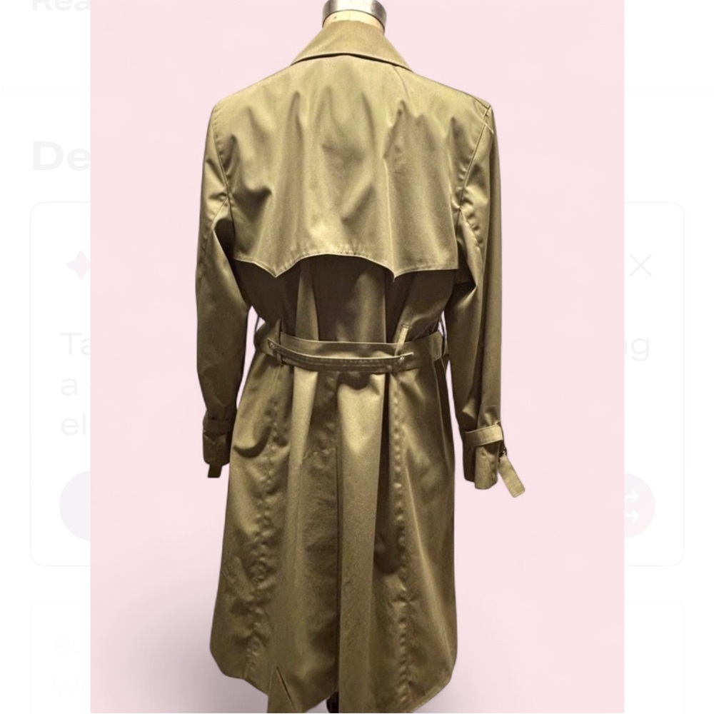 London Fog Tan Trench Coat - Picture 3 of 15